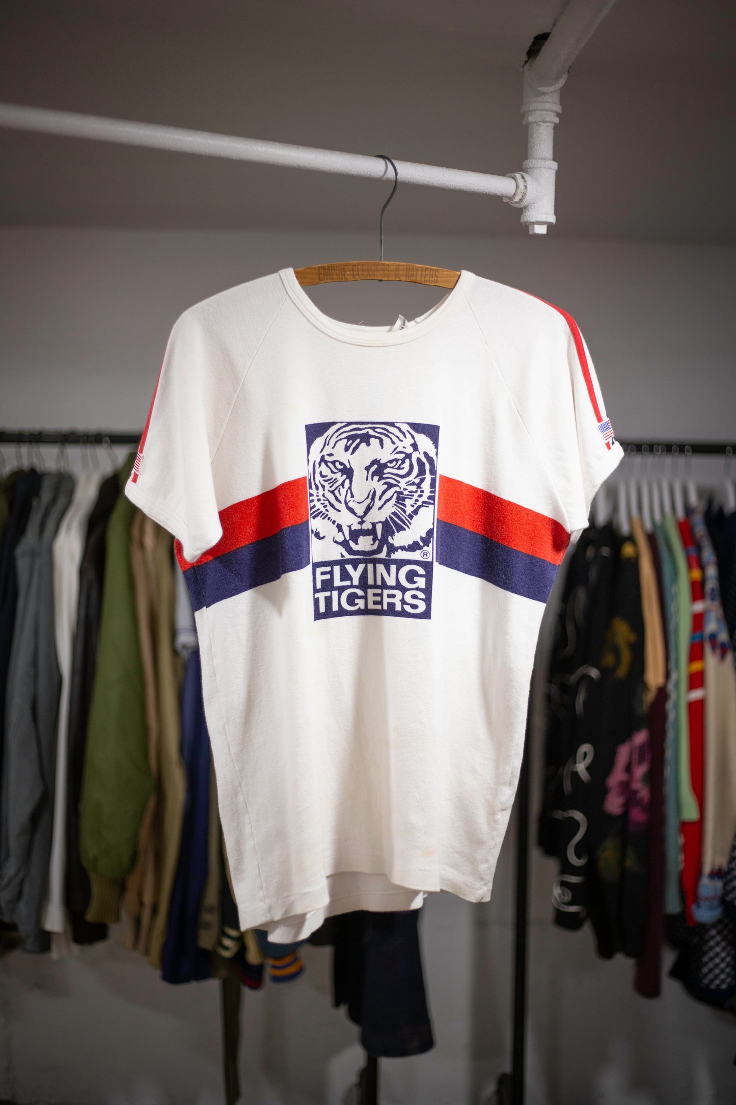 70's Flying Tigers Ringer T-Shirt | Small/Medium