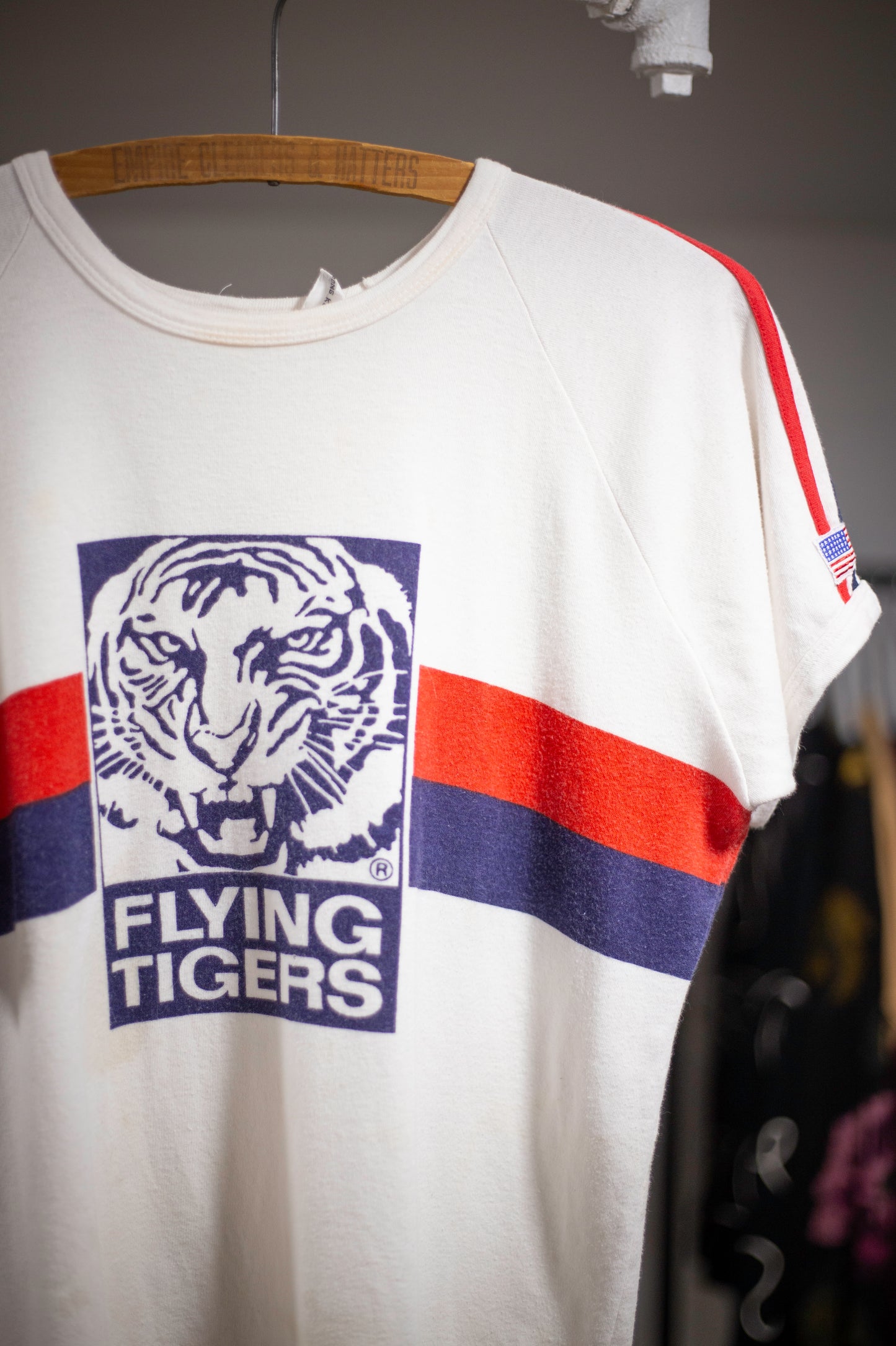 70's Flying Tigers Ringer T-Shirt | Small/Medium