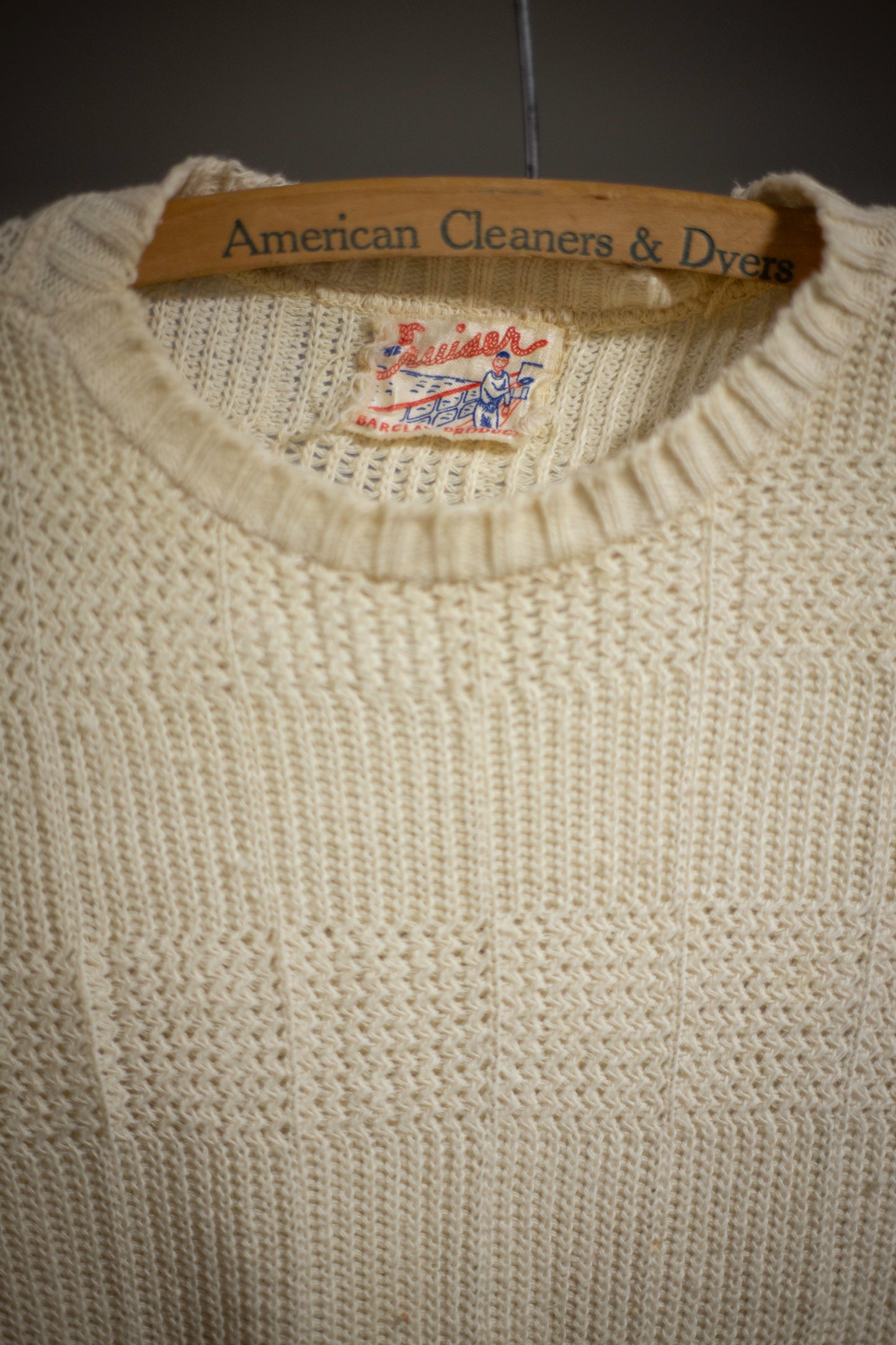 40's Barclay Cruiser Sailor Cableknit Shirt | Small